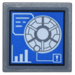 Road Sign 2 x 2 Square with Open O Clip with Digital Display White Arc Reactor on Blue Background Pattern (Sticker) - Set 76269 Road Sign 2 x 2 Square with Open O Clip with Digital Display White Arc Reactor on Blue Background Pattern (Sticker) - Set 76269