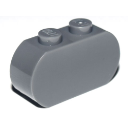 Brick, Modified 1 x 3 with Round Ends - Dark Bluish Gray