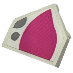 Wedge 2 x 2 x 2/3 Pointed with Dark Pink Shape and Light Bluish Gray Spots Pattern (Pua Left Ear) (Sticker) - Set 43226