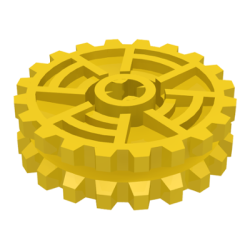 Technic Tread Sprocket Wheel Dual Thin - Yellow Technic Tread Sprocket Wheel Dual Thin - Yellow
