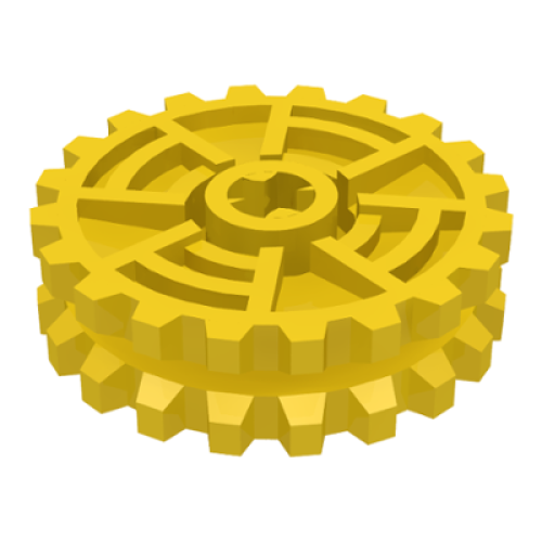 Деталь LEGO 32089 Technic Tread Sprocket Wheel Dual Thin - Yellow