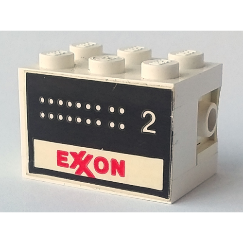 Деталь LEGO BA082pb02 Stickered Assembly 3 x 2 x 1 2/3 with Exxon Tank Number 2 Pattern on Both Sides (Stickers) - Set 6375-2 - 2 Plate 2 x 3, 1 Brick 1 x 2, 1 Brick 1 x 3, 1 Brick, Modified 1 x 1 with Headlight