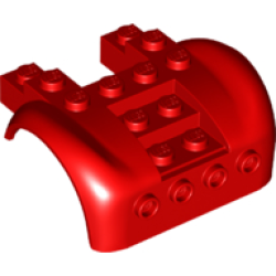 Vehicle, Mudguard 6 x 4 with 4 Studs on Front - Red
