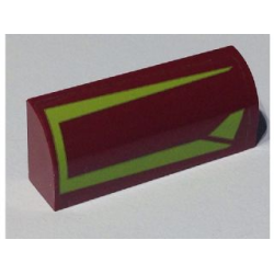 Slope, Curved 1 x 4 x 1 1/3 with Lime Lines Pattern Model Left Side (Sticker) - Set 7751