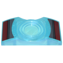 Electric, Light Slope Curved 4 x 2 x 2/3 Double with Fresnel Lens with Black Lines on Dark Red and Dark Bluish Gray Background Pattern (Stickers) - Set 76210