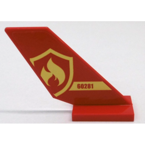 Деталь LEGO 6239pb102 Tail Shuttle with '60281' and Fire Logo Pattern on Both Sides (Stickers) - Set 60281