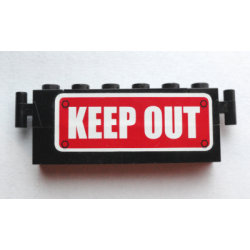 Stickered Assembly 6 x 1 x 2 with White 'KEEP OUT' on Red Sign Pattern (Sticker) - Set 4850 - 1 Brick 1 x 6, 1 Brick 1 x 4, 2 Brick Modified 1 x 1 with Handle Stickered Assembly 6 x 1 x 2 with White 'KEEP OUT' on Red Sign Pattern (Sticker) - Set 4850 - 1 Brick 1 x 6, 1 Brick 1 x 4, 2 Brick Modified 1 x 1 with Handle