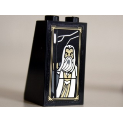 Slope 75 2 x 2 x 3 - Solid Studs with Portrait of Saruman the White Pattern (Sticker) - Set 10237 Slope 75 2 x 2 x 3 - Solid Studs with Portrait of Saruman the White Pattern (Sticker) - Set 10237