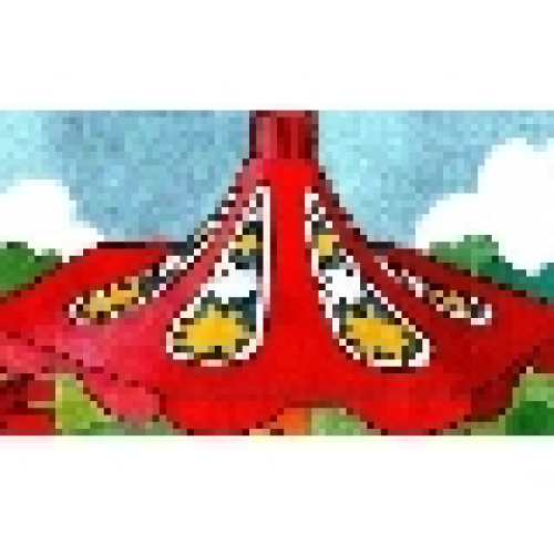 Деталь LEGO 4841pb02 Fabuland Merry-Go-Round Type 2 Roof with Teardrop Sections Pattern (Stickers) -Set 3663