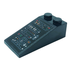 Slope 18 4 x 2 with Control Panel with Silver Switches and Red, Green, and Orange Buttons Pattern (Sticker) - Set 76139