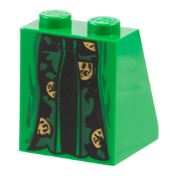 Slope 65 2 x 2 x 2 without Bottom Tube with Minifigure Dress / Skirt / Robe, HP McGonagall Pattern