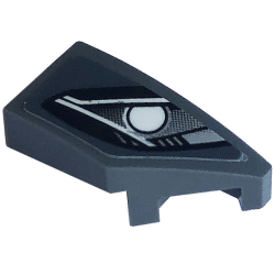 Wedge 2 x 1 x 2/3 Right with Silver Car Headlight with Bulb Pattern (Sticker) - Set 76903