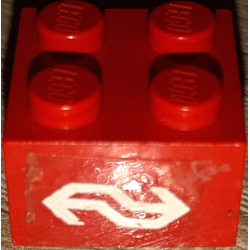 Brick 2 x 2 with Dutch NS Logo Pattern (Sticker) - Set 7725 Brick 2 x 2 with Dutch NS Logo Pattern (Sticker) - Set 7725