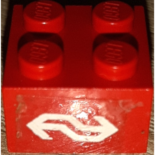 Деталь LEGO 3003pb156 Brick 2 x 2 with Dutch NS Logo Pattern (Sticker) - Set 7725