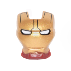 Minifigure, Visor Top Hinge with Gold Face Shield, Black Lines on Forehead and White Eyes Pattern