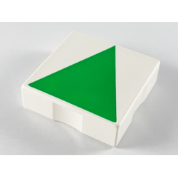 Duplo, Tile 2 x 2 with Shape Green Isosceles Triangle Pattern
