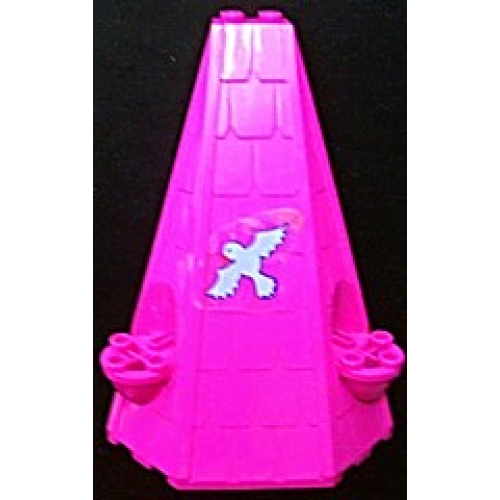 Деталь LEGO 33215pb01 Tower Roof 6 x 8 x 9 with Flying Bird Pattern (Sticker) - Set 7582