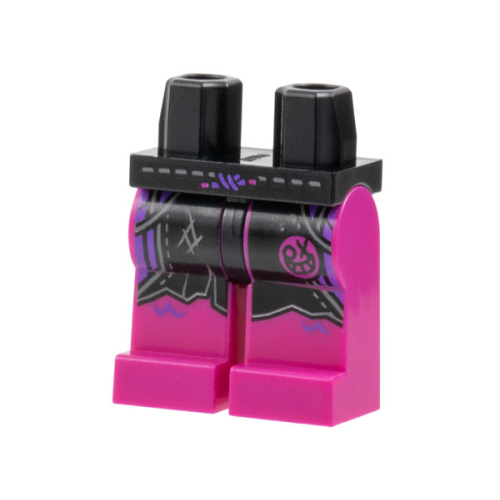 Деталь LEGO 970c71pb002 Hips and Magenta Legs with Black Loincloth, Smily Face, Dark Purple Trim Pattern