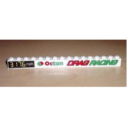 Brick 1 x 16 with 'DRAG RACING' and Octan and 317.6 mph. Right Pattern (Stickers) - Set 6616