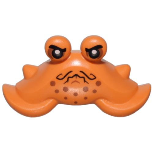 Деталь LEGO 3575pb01 Minifigure, Head, Modified Crab with Black Eyes, Fu Manchu Moustache and Reddish Brown Spots Pattern