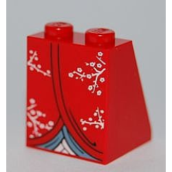 Slope 65 2 x 2 x 2 with Bottom Tube with Minifigure Dress / Skirt / Robe, Kimono Pattern Slope 65 2 x 2 x 2 with Bottom Tube with Minifigure Dress / Skirt / Robe, Kimono Pattern