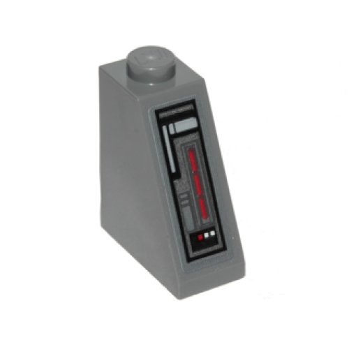 Деталь LEGO 60481pb005 Slope 65 2 x 1 x 2 with SW Control Panel on Front Pattern (Sticker) - Set 75171