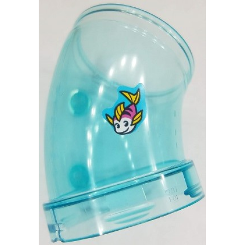 Деталь LEGO 49737pb02 Cylinder Tube, Curved 45 degrees with Fish with Yellow Fins Pattern (Sticker) - Set 41430