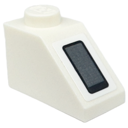 Slope 45 2 x 1 with Dark Bluish Gray Rectangle with Black End and Outline Pattern (Sticker) - Set 75350 Slope 45 2 x 1 with Dark Bluish Gray Rectangle with Black End and Outline Pattern (Sticker) - Set 75350