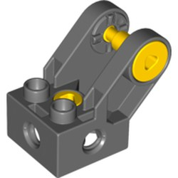 Duplo, Toolo Brick 2 x 2 with Angled Bracket with Forks and 2 Screws - Holes on Sides - Dark Bluish Gray Duplo, Toolo Brick 2 x 2 with Angled Bracket with Forks and 2 Screws - Holes on Sides - Dark Bluish Gray