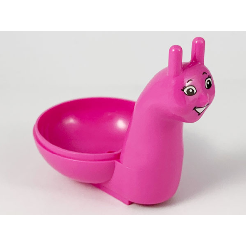 Деталь LEGO 45024pb02 Snail Body with Black Eyebrows, White Eyes with Eyelashes, Chin Dimple, and Open Mouth Smile with Teeth Pattern