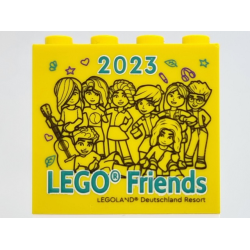 Brick 2 x 4 x 3 with 2023 LEGO Friends LEGOLAND Deutschland Resort Pattern