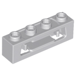 Projectile Launcher, 1 x 4 with Inside Clips (Disk Shooter) - Light Bluish Gray