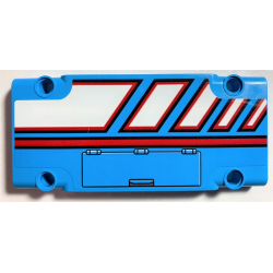 Technic, Panel Plate 5 x 11 x 1 with Red Line, White Polygons Outlined in Red and Hatch Pattern Model Right Side (Sticker) - Set 42070 Technic, Panel Plate 5 x 11 x 1 with Red Line, White Polygons Outlined in Red and Hatch Pattern Model Right Side (Sticker) - Set 42070