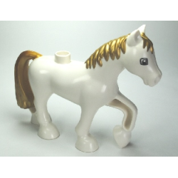 Duplo Horse with Gold Mane and Tail Pattern