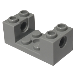 Technic, Brick 2 x 4 x 1 1/3 with Pin Holes and 2 x 2 Cutout - Light Bluish Gray Technic, Brick 2 x 4 x 1 1/3 with Pin Holes and 2 x 2 Cutout - Light Bluish Gray