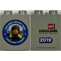 Duplo, Brick 1 x 2 x 2 with The LEGO Movie Days LEGOLAND Florida Resort 2019, Rex Dangervest Minifigure Pattern Duplo, Brick 1 x 2 x 2 with The LEGO Movie Days LEGOLAND Florida Resort 2019, Rex Dangervest Minifigure Pattern