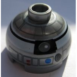 Brick, Round 2 x 2 Dome Top with White and Black Pattern (R2-Q2)