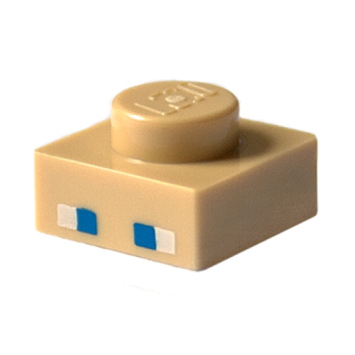 Деталь LEGO 3024pb001 Plate 1 x 1 with 2 Blue and 2 White Squares Pattern (Minecraft Steve Eyes)