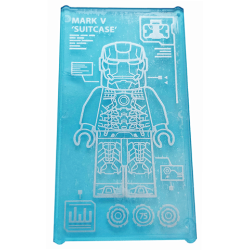 Glass for Window 1 x 4 x 6 with Iron Man Armor 'MARK V SUITCASE' Pattern (Sticker) - Set 76125