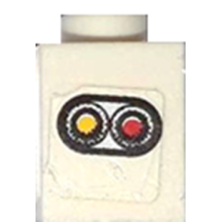 Brick 1 x 1 with Taillight Pattern Model Left Side (Sticker) - Set 8155