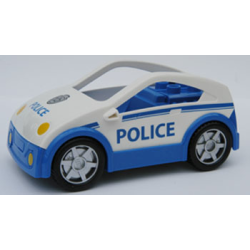 Duplo Car Coupe with Blue Base, Headlights, Star Badge and 'POLICE' Pattern Duplo Car Coupe with Blue Base, Headlights, Star Badge and 'POLICE' Pattern