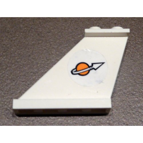 Деталь LEGO 2340pb061L Tail 4 x 1 x 3 with Modified Classic Space Logo Pattern on Left Side (Sticker) - Set 7644