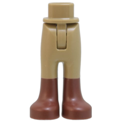 Mini Doll Hips and Trousers with Back Pockets with Molded Reddish Brown Lower Legs / Boots Pattern - Thin Hinge