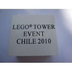 Brick 2 x 4 x 3 with LEGO Tower Event Chile 2010 Pattern Brick 2 x 4 x 3 with LEGO Tower Event Chile 2010 Pattern
