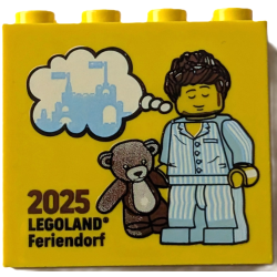 Brick 2 x 4 x 3 with 2025 LEGOLAND Feriendorf Pattern