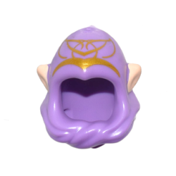 Mini Doll, Headgear Hood Cowl Pointed Top with Light Nougat Elf Ears and Gold Elves Tribal Pattern Mini Doll, Headgear Hood Cowl Pointed Top with Light Nougat Elf Ears and Gold Elves Tribal Pattern