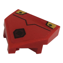Wedge 2 x 2 x 2/3 Pointed with Black Screws, Grille, Line and Gold Plates Pattern (Sticker) - Set 71720