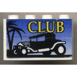 Stickered Assembly 4 x 1 x 2 with 'CLUB' Hot Rod Logo Pattern (Sticker) - Set 6561 - 2 Brick 1 x 4 Stickered Assembly 4 x 1 x 2 with 'CLUB' Hot Rod Logo Pattern (Sticker) - Set 6561 - 2 Brick 1 x 4
