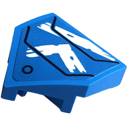 Wedge 2 x 2 x 2/3 Pointed with White Ninjago Logogram Letter R and Black Circle and Lines Pattern (Sticker) - Set 71775