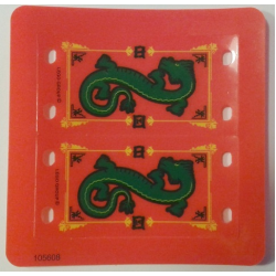 Plastic Flag 4 x 8 with Green Oriental Dragon Pattern, Sheet of 2